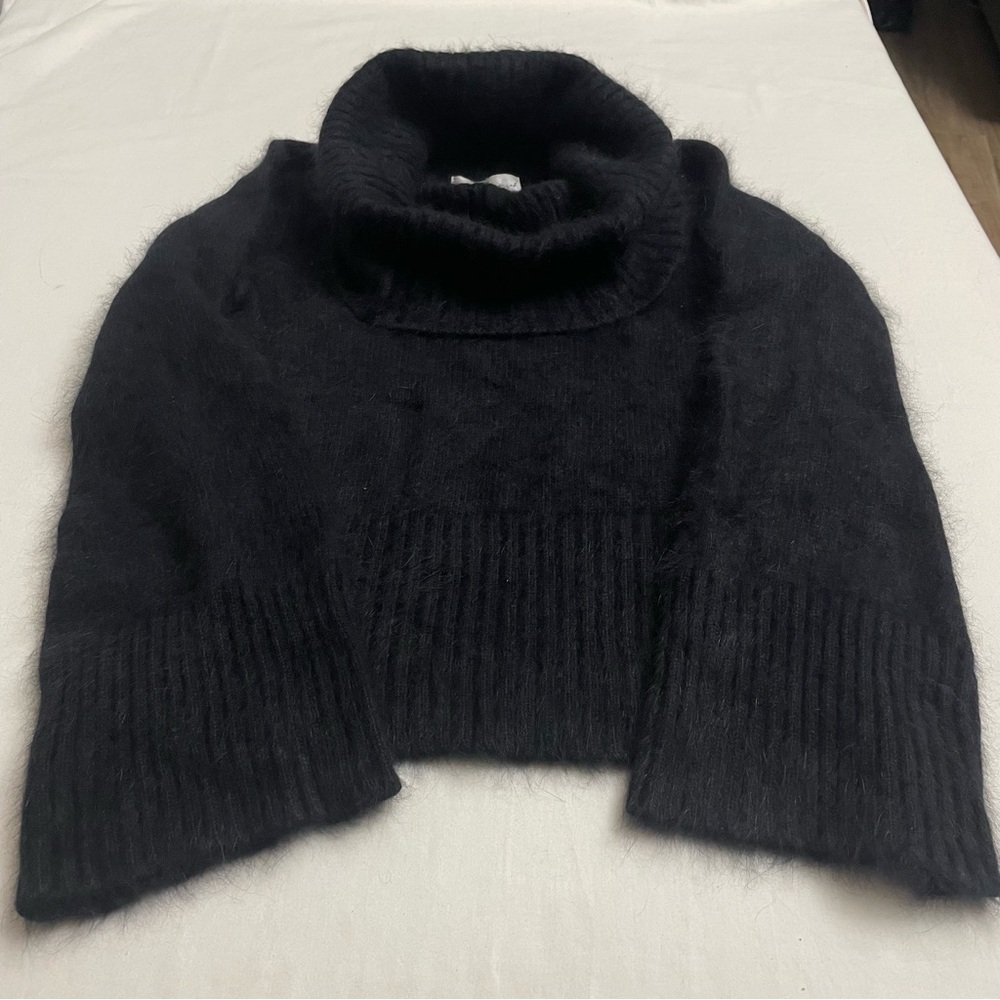 Vintage Spiegel Angora Sweater Cowl Neck Luxury Black Bell Sleeves Women’s Small